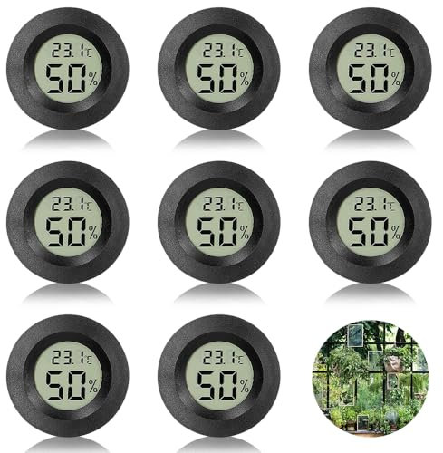 8PCS Mini Hygrometer Digital, Thermometer Hygrometer, Hygrometer Innen Mini Thermometer Digital, ℃/℉ Mini Luftfeuchtigkeitsmesser Innen, Temperatur Luftfeuchtigkeit Tester Für Kühlschrank Innen