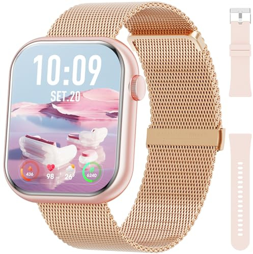 Hwagol Smart Watch (Answer/Make Calls), 1.85 Fitness Tracker, Smartwatch Heart Rate/Sleep Monitor/Pedometer/Calories, 140+ Sports Modes, Waterproof Women's Men's Fitness Watch for Android iOS