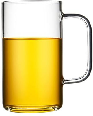 BYPIAOERZ Bierkrüge aus Glas Biergläser, Bierkrüge, Glas-Bierkrüge mit Henkel, großes Bierglas, Gefrierschrank, klassische Biergläser, klassische Biergeschenke, Bierbecher