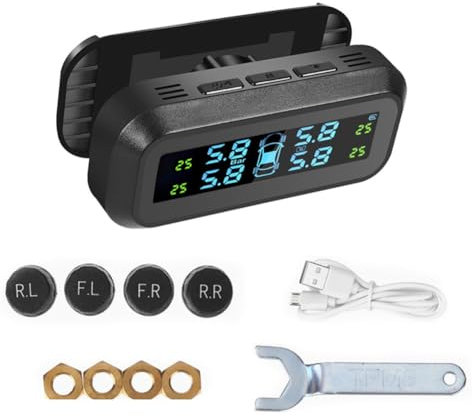 Sefdrert Reifendruckkontrollsystem für Wohnmobil/Anhänger, RV-TPMS mit 4 externen Sensoren