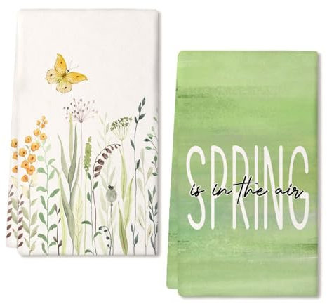 YUNHENTONG Trapos Cocina Primavera, 2 Piezas Paños de Cocina Flor Kitchen Towels Microfibra Primaveral Toallas de Cocina Flor para Utensilios de Cocina de Primavera, 40 x 60 cm