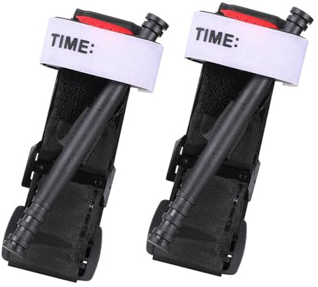 2PCS Tourniquets Taktisches Tourniquet Einhändig Erste-Hilfe-Set Einhandbedienung mit Kunststoffwinde für Camping Wandern