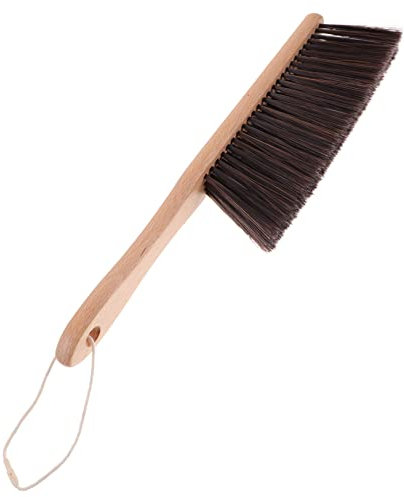 Cabilock Cepillo De Cama Mango De Madera Grande, Cerdas Flexibles para Limpieza Profunda, Cepillo para Quitar Polvo De Sofá y Alfombras, para Hogar y Dormitorio, Herramienta De Limpieza Versátil