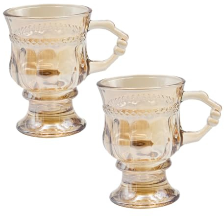 OFFSCH Gobelet en Verre Haute Température 125ml Lot de 2, Or