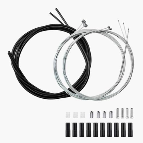 JOZMMZEOOA Cavo Cambio Bici,2 M Universali Cavo Freno Bici Cavo Cambio in Acciaio Sostituzione Freno Cavo Freno Della Bicicletta e Alloggiamento con Tappo Terminale e O-Ring,per Mountain Bike Strada