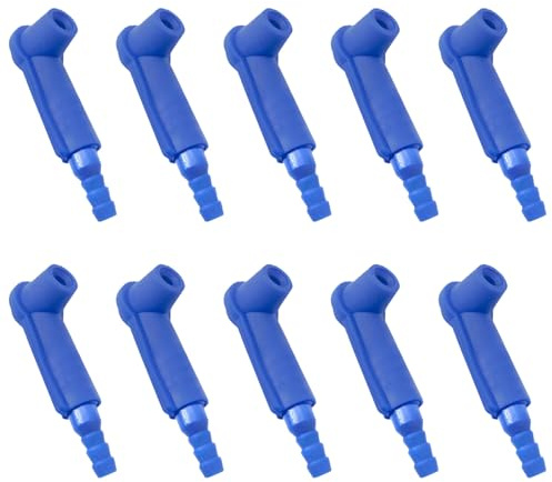 GisWell 10 Pcs Entlüftungsadapter, Bremsflüssigkeitswechsler Fahrzeug Bremsöl Wechseln Stecker Schlauch mit Entlüftungs-Adapter Stecker Bremsflüssigkeit Ölwechsler ABS Blau für PKW LKW Baufahrzeuge