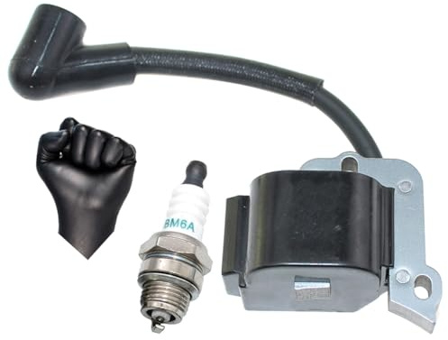 Ignition Coil with Spark Plug for Stihl FS38 FC55 FS45 FS46 FS55 HL45 HS45 KM55 Brushcutter Edger PN 4140 400 1301, 4140 400 1303, 4140 400 1305, 4140 400 1306, 4140 400 1307, 4140 400 1308