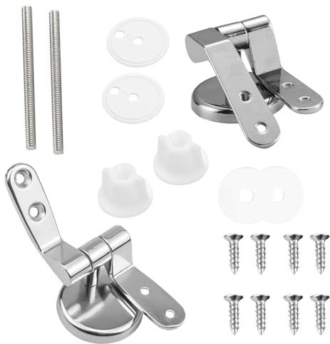 Toilet Seat Fittings Replacement Kit – Zinc Alloy Adjustable Top Fix Toilet Seat Fittings, Rust-Resistant and Easy to Install