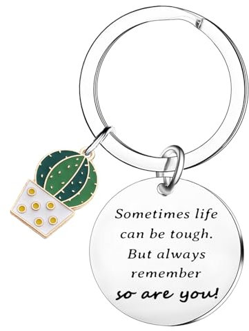 Tihnvk Positive Cactus Gifts Cactus Keyring For Friends Coworker Emotional Support Cactus Gift For Son Daughter Graduation