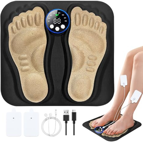 Doiyislem Masajeador Eléctrico de Pies - Masajeador Podal 3D con 8 Modos 29 Intensidades - Máquina de Electroestimulación Recargable Portátil para Casa Viajes Piernas Ejercicio Spa