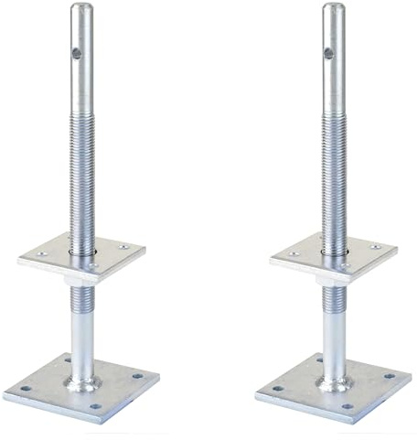 Alberts 2er Set Pfostenträger | zum Aufschrauben | galvanisch verzinkt, dickschichtpassiviert | höhenverstellbar 100-230 mm | 80 x 80 mm