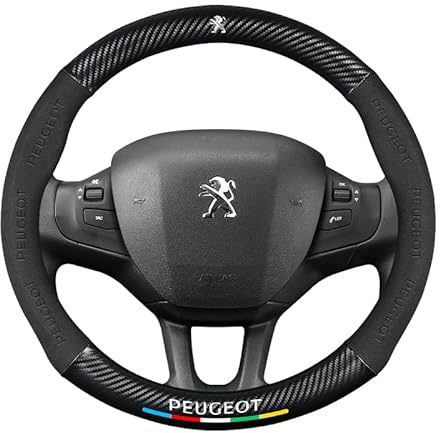 LIUFUMEI Cubierta Volante Coche para Peugeot 407 2004–2010, Protector Volante Transpirable Funda Volante Cuero Accesorios Coches Interior