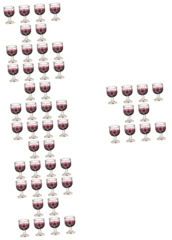 BCOATH Lot de 10 Mini Verres à Cocktail Miniatures en Plastique Rouge Vin pour Décoration Maison de Poupée Accessoires Miniatures Réalistes pour Jeux et Collections Décorations de Table