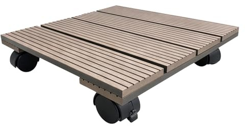 KARAT Pflanzenroller für Innenbereich 30 x 30 cm - Blumenroller aus WPC - Kübelroller - Tragkraft 80kg - Marquis