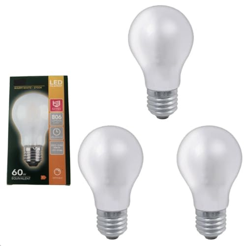 3 X LED GLS 8W ES Light Bulb LAMP Edison Screw 806 LUMENS Warm White