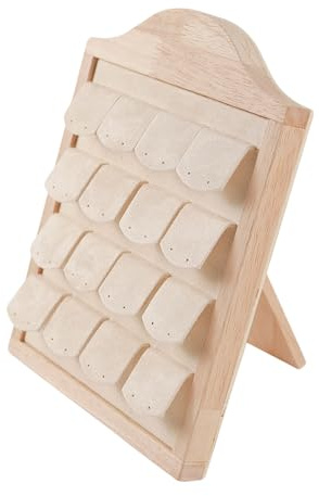 Wkldjf Holz Schmuck Organizer mit Rutschfester Basis, mehrere Ringe fassend, Einzelhandelsgeschäft oder Heimdekoration, Holz Schmuck Präsentationsständer