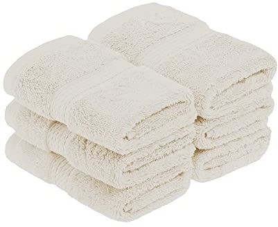 Superior - Juego de Toallas de tocador de algodón de 900 g/m2, Color Crema, 6 Piezas