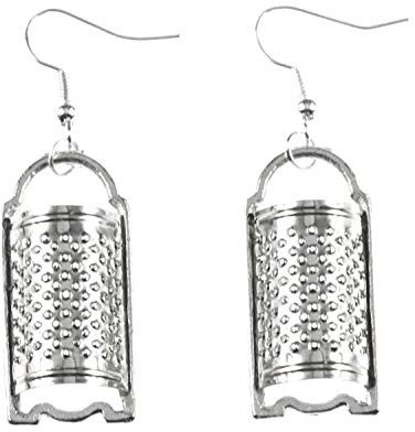 Miniblings râpe cuisine râpe râpe de cuisine de râpe frottant - argenté de bijoux à la mode main I Boucles d'oreille