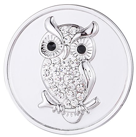 Morella Femme Coin Pendentif avec Hibou argenté 33 mm