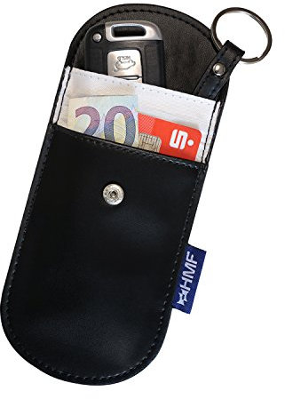 HMF 3401-02 RFID Schutzhülle für Autoschlüssel und Kreditkarten | 13,0 x 8,5 x 1,2 cm | Schwarz