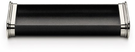 Graf von Faber-Castell - Ablageschale Schwarz mit Lederummantelung | Mit italienischem Kalbsleder und hochglänzend polierten Metallwangen