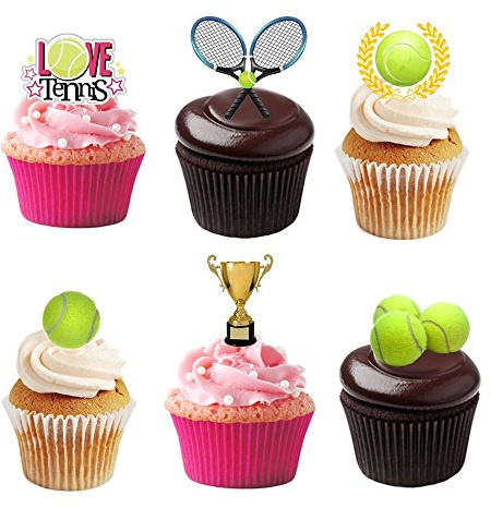 27 Stand Up Tennis Sport Themed Edible Wafer paper Cake Toppers Decorations