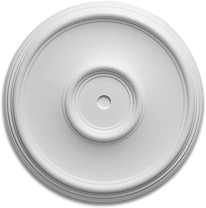 DECOSA Rosette Elsa, weiß, 1 Stück à Ø 35 cm - Stuckrosette aus Styropor - individualisierbare Deckenrosette