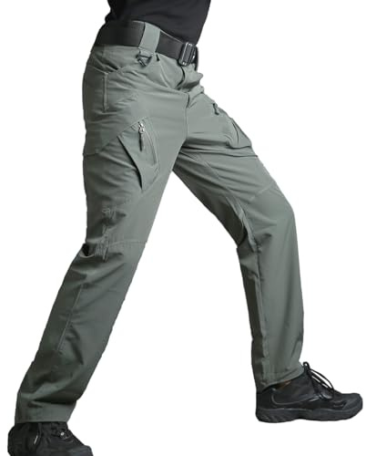ReFire Gear Mens Summer Lightweight Quick Drying Outdoor Pants Stretch Multi-Pockets Rip-Stop EDC Military Combat Work Tactical Pants