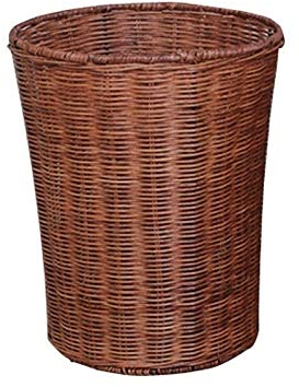 MYBA Poubelle Poubelle Ronde Peut Wastebasket, Poubelle de Bureau Poubelle de Bureau en Bambou rotin Bambou rotin for Cuisines Poubelle Poubelle Corbeille à Papier (Color : Brown, Taille : 20L)