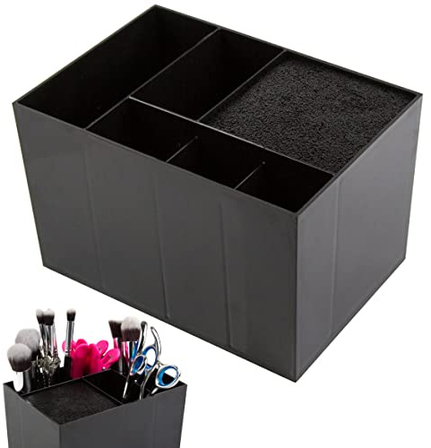 Salon Supply Co Hair Dresser Organizer - Shear Holder for Stylist - Hairstylist Organizer for Station - Scissor Holder Box - Hairstylist Accessories - Holder for Scissors (Black)