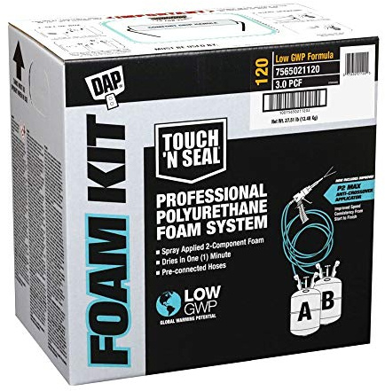 DAP 7565021120 Touch 'n Seal 120 Low GWP 3.0 PCF FR 2 Component Closed Cell Spray Foam Insulation Kit with Pre-Connected Hoses