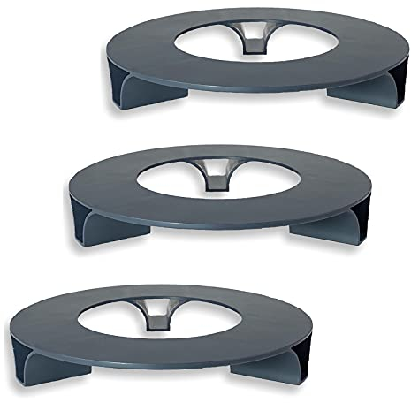 terraced® - 3er Set - Untersetzer Blumentopf – Recycling Material - Made in Germany (Anthrazit)