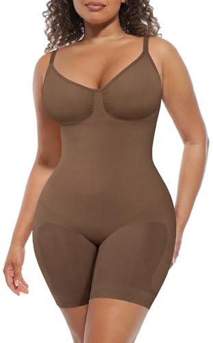 Feelingirl Sömlösa Shapewear för Kvinnor Overbust Bodysuit Mage Kontroll Helkroppsformare Tummy Away Höftlyft med Justerbar Rem