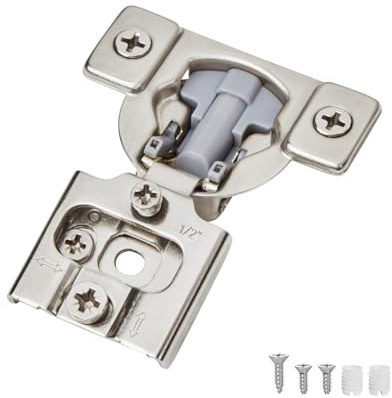 OWODI 40 Pack Soft Close Cabinet Hinges for Face Frame Doors, 1/2 Inch Overlay Concealed Hinges, 105° 3-Way Adjustable, 35mm Cup, Nickel Finish with Screws