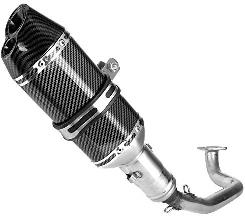 Sistema de Escape con Silenciador Completo Deslizable Sistema de Escape Completo Cabezal de Escape Silenciador Deslizable Estilo Fibra de Carbono para GY6 125