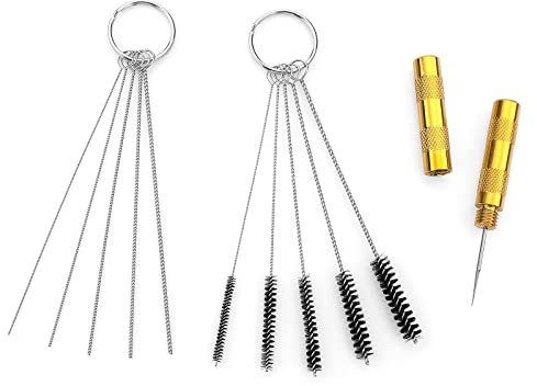 Prasacco 11 Stück Airbrush Reinigungswerkzeug Kit, Airbrush Cleaner Set Airbrush Spritzpistole Reinigungswerkzeug für Sprühpistole Düse mit Bürsten und Nadeln