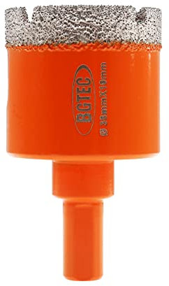 BGTEC Dry Diamond Core Drill Bit, 38mm Vacuum Brazed Hole Saw with Triangle Shank for Porcelain Tile Ceramic Granite Marble Masonry