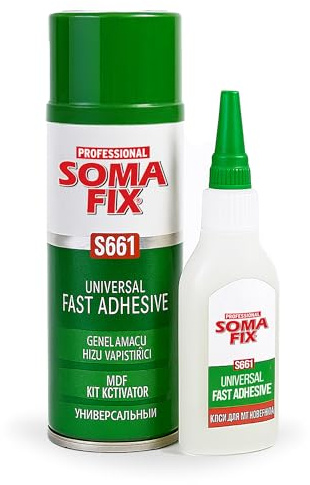 Super Glue with Activator Spray - Fast Adhesive Kit for Mitre, Wood, Metal, Plastic, Glass, Rubber & More (25ml SuperGlue + 100ml Activator)