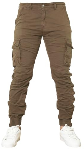 Toocool Pantaloni Uomo Cargo Militari tasconi Laterali Casual Cotone G6538 [32/tg 46,G6570 Kaki]