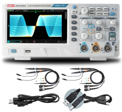 UNI-T UPO1102CS Digital Oscilloscope 100MHz 2Channel 1GSa/s 56Mpts 500,000wfms/s 1 Mpts FFT Sampling Points Ultra Phosphor Display