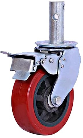 Ruedas de andamio de nailon/poliuretano, ruedas giratorias con freno de servicio pesado de 6 pulgadas, ruedas ajustables elevables, capacidad de carga de 320 kg/pieza ( Color : Polyurethane , Size : I