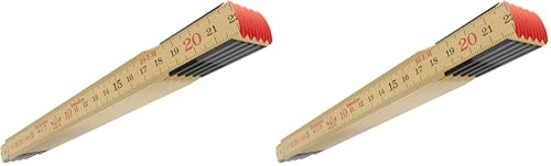 Original Schwedenmeter® I Zollstock 2m aus Glasbirke I Made in Sweden I Gliedermaßstab mit Gelenken aus Schwedenstahl I Hochwertiger & langlebiger Meterstab der EU-Klasse III I Hultafors I 100004