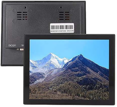 Bewinner Monitor Touchscreen da 8 Pollici, Monitor Multi-Touch Retroilluminato a LED Capacitivo per Supermercato, Ristorante, Ingressi VGA, Risoluzione 1024x768 (Spina UE)
