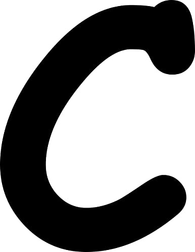 Kleckerliese Buchstaben Aufkleber 30 cm Einzel – seidenmatte Alphabet Sticker A–Z für Kinderzimmer, Wand, Tür, Möbel & Auto – selbstklebend & konturgeschnitten – C – Farbe Schwarz