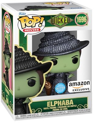 Funko POP! Movies: Wicked - Elphaba - Glitzer- Amazon-Exklusiv - Vinyl-Sammelfigur - Geschenkidee - Offizielle Handelswaren - Spielzeug Für Kinder und Erwachsene - Movies Fans