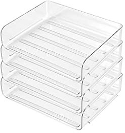 Aktenmagazinhalter Aktenregal, stapelbar, stabil, leicht, A4-Papierakten-Organizer, Kunststoffregal, Dokumentenablage for Zuhause, Büro, Schreibtisch, Aktenablage (transparent) Zeitschriftenhalter ( C