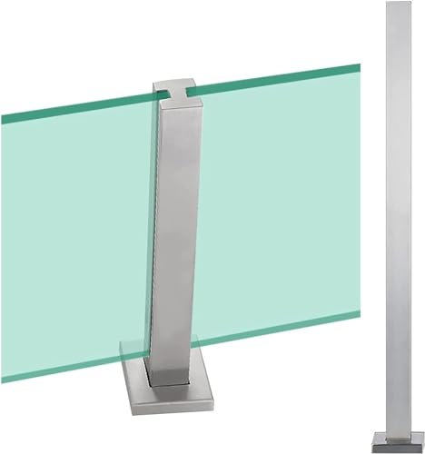 Geländerpfosten 65cm - 105cm Glasbalustradenpfosten Rostfreier Stahl Glas Poolzaun Halterungen Langlebige Glasgeländerklemme Glas Geländersystem Für Balkon Terrasse Treppe(Color:Mid Post,Size:70cm)