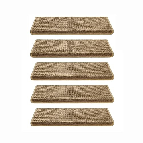 XRRJFYH Treppenstufen Matten Stufenmatten Innen Treppenteppich Selbstklebend Treppen Teppich Treppenstufen Reppen Teppichstufen(Natural,65X24cm/25.6X9.4in)