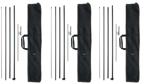 VEVOR 3 Paquetes Kit de Mástil de Bandera de Plumas de 498,5 cm con Estacas de Tierra y una Bolsa de Transporte (Bandera no Incluida), Mástiles de Bandera para Banderas Publicitarias Comerciales