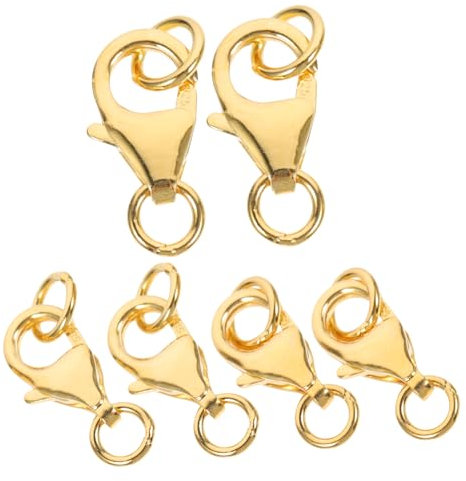 Tofficu Karabinerverschlüsse für Schmuck Offene Biegeringe 6er-set für Halsketten- und Armbandverschlüsse